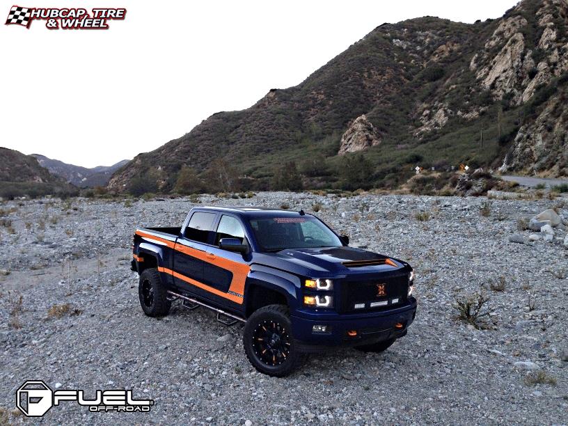 vehicle gallery/chevrolet silverado fuel nutz d251 20X10  Matte Black & Milled wheels and rims