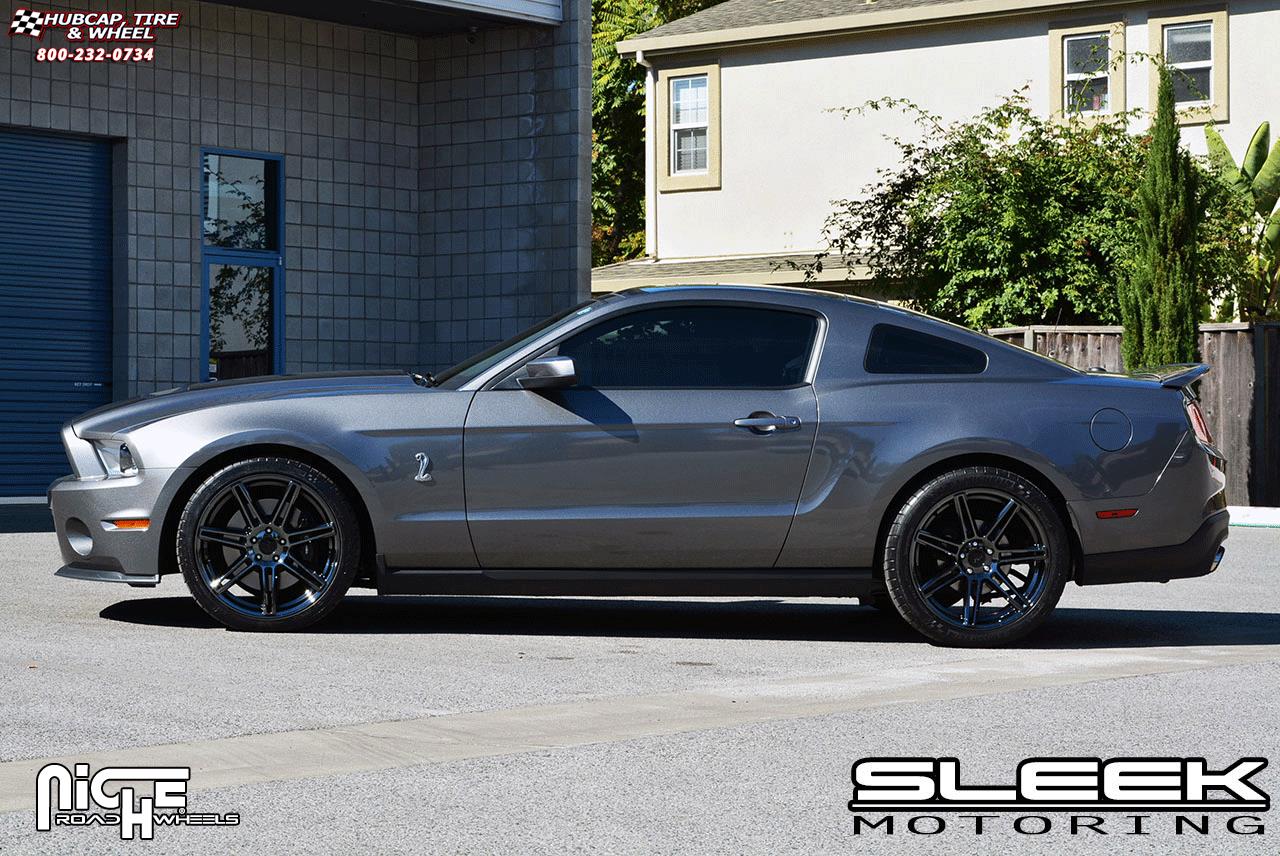 vehicle gallery/ford mustang niche lucerne m141  Black Chrome wheels and rims