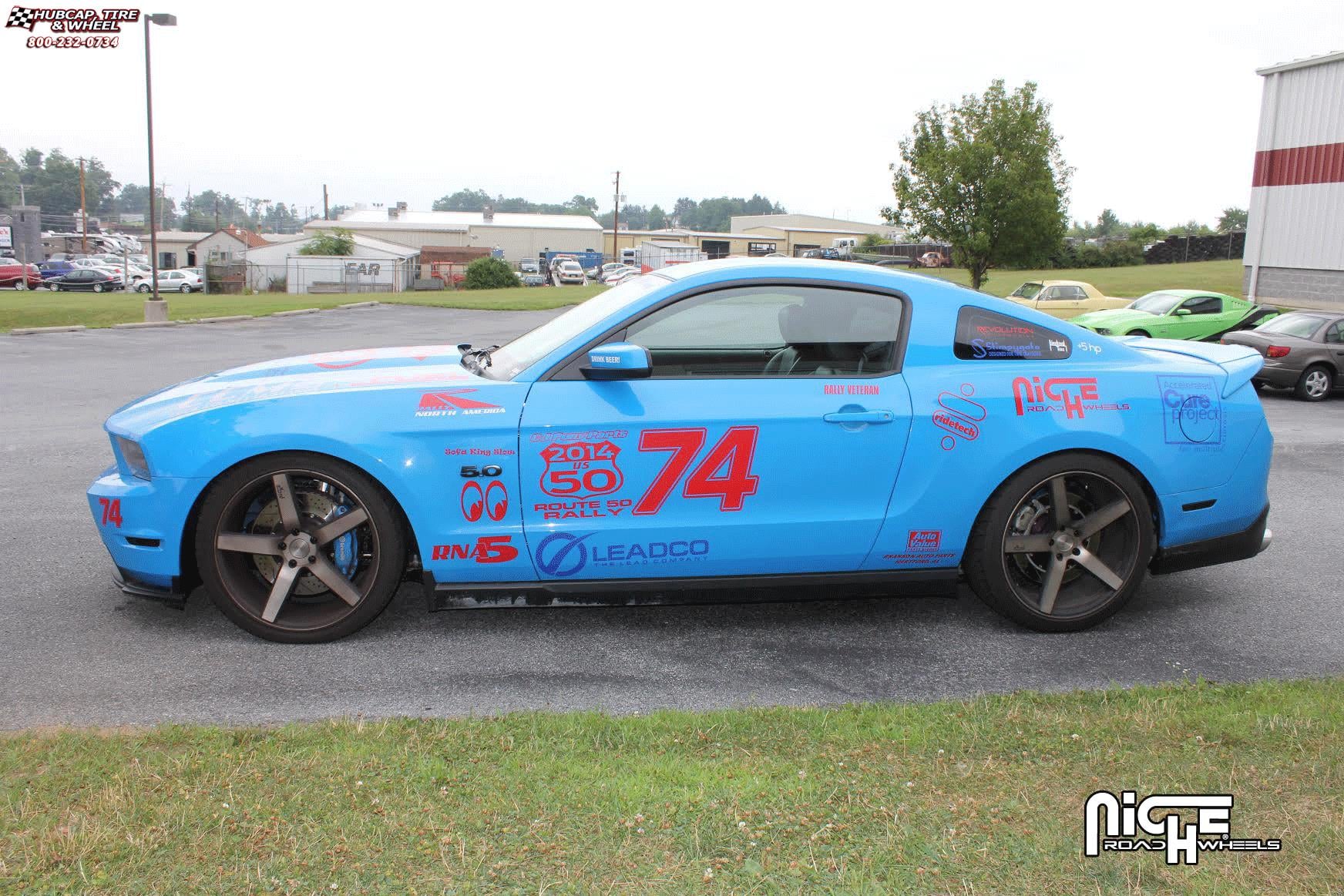 vehicle gallery/ford mustang niche milan m134 20x85  Black & Machined with Dark Tint wheels and rims