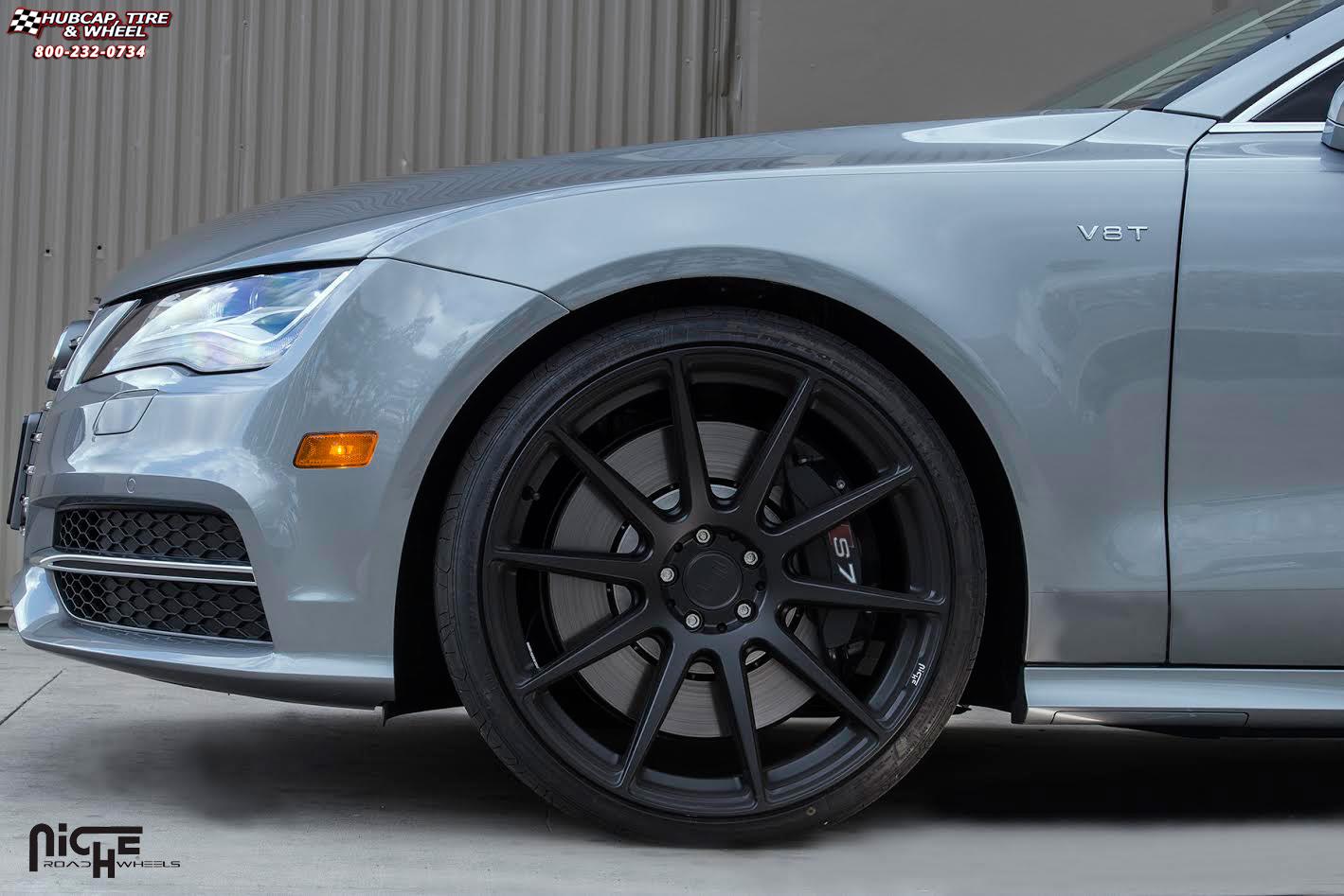 vehicle gallery/audi s7 niche essen m147 20x10  Matte Black wheels and rims