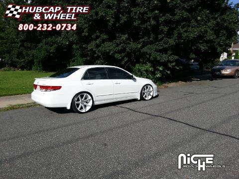 vehicle gallery/honda accord niche verona m151 20x9  Gloss White & Machined wheels and rims