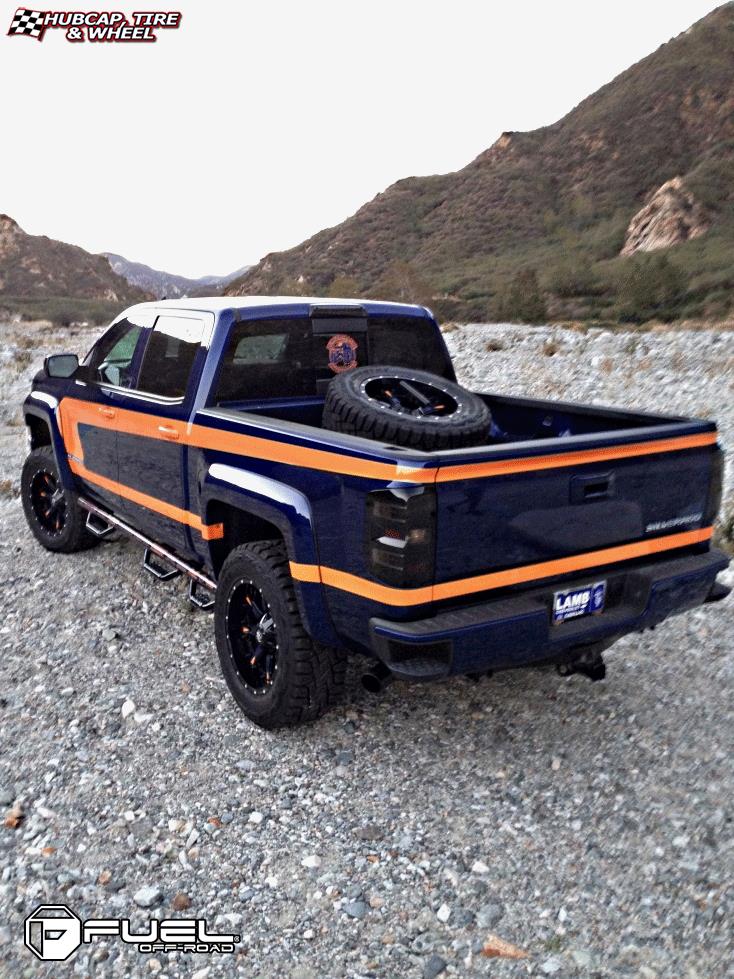 vehicle gallery/chevrolet silverado fuel nutz d251 20X10  Matte Black & Milled wheels and rims