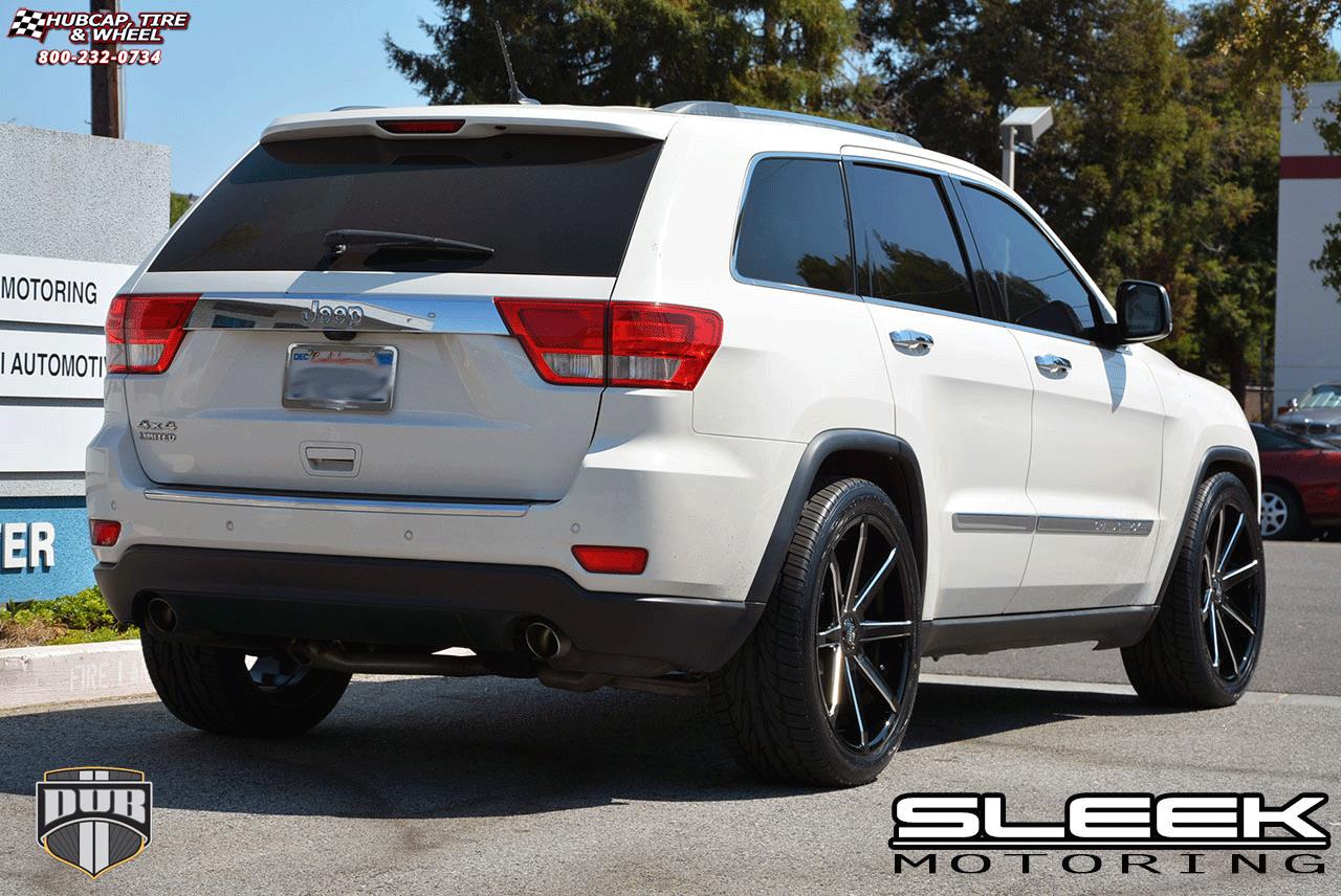 vehicle gallery/jeep grand cherokee dub push s109  Gloss Black & Milled wheels and rims