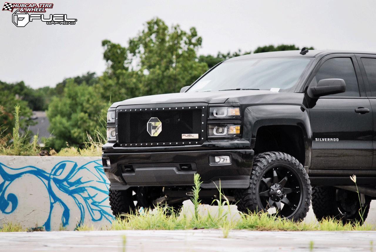 vehicle gallery/chevrolet silverado fuel octane d509 22X10  Matte Black wheels and rims