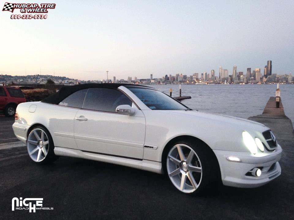 vehicle gallery/mercedes benz clk 430 niche verona m151  Gloss White & Machined wheels and rims