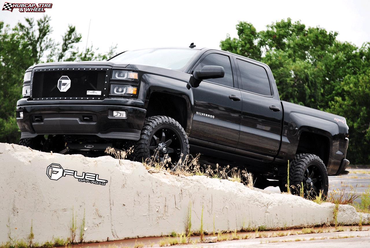 vehicle gallery/chevrolet silverado fuel octane d509 22X10  Matte Black wheels and rims