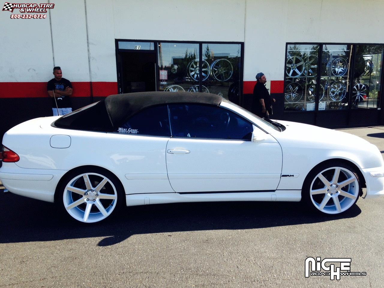 vehicle gallery/mercedes benz clk 430 niche verona m151  Gloss White & Machined wheels and rims