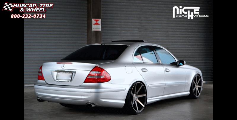 vehicle gallery/mercedes benz e55 niche verona m150  Black & Machined with Dark Tint wheels and rims