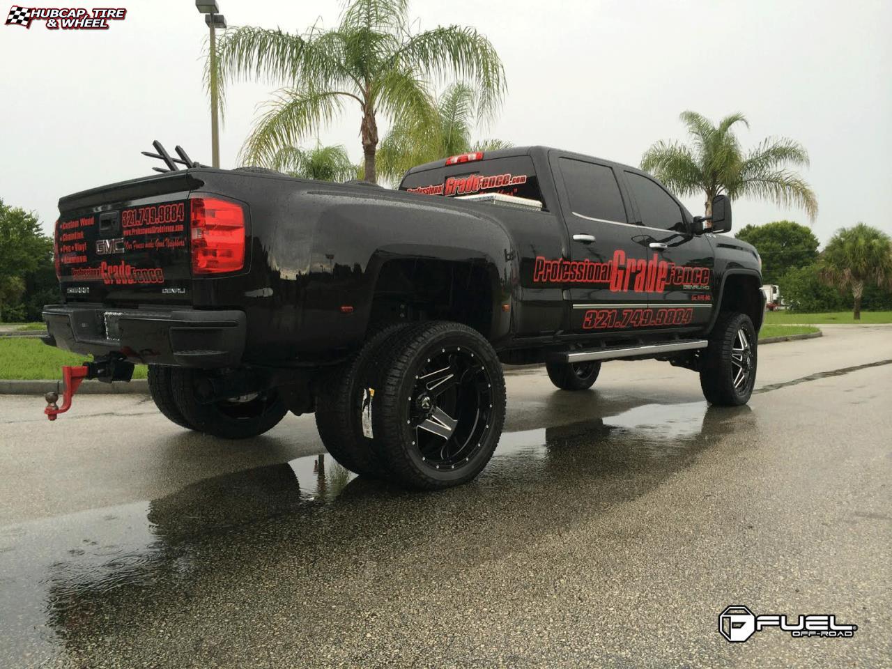vehicle gallery/gmc sierra fuel full blown dually rear d254 24X8  Custom wheels and rims