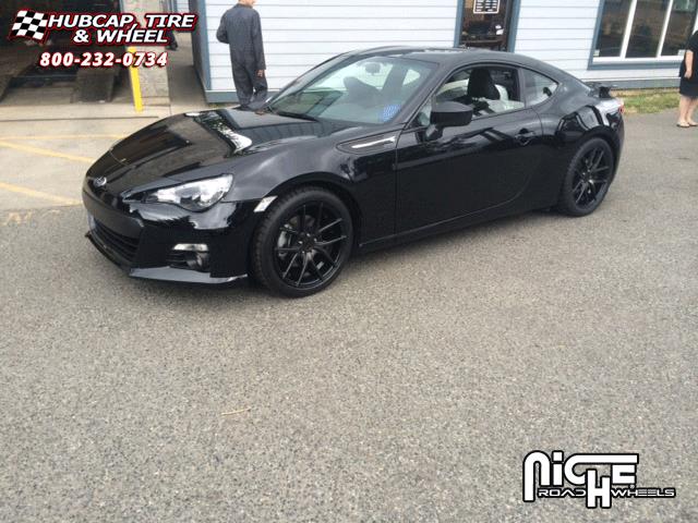 vehicle gallery/subaru br2 niche targa m130  Black & Machined with Dark Tint wheels and rims