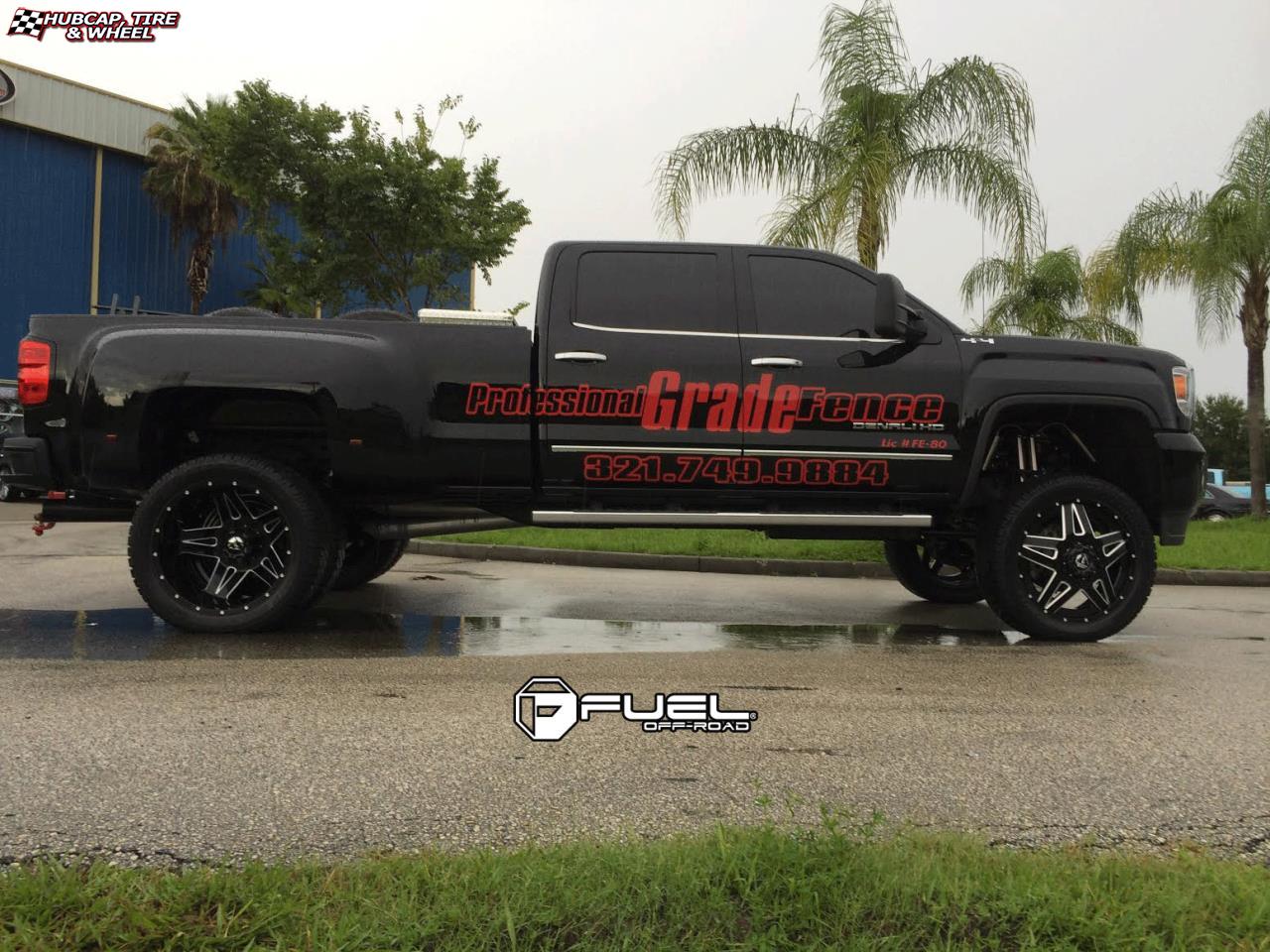 vehicle gallery/gmc sierra fuel full blown dually rear d254 24X8  Custom wheels and rims