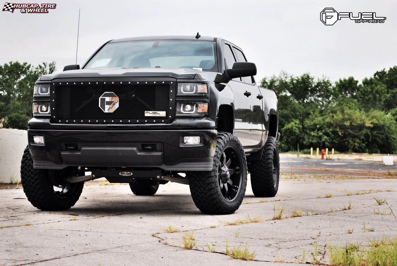 vehicle gallery/chevrolet silverado fuel octane d509 22X10  Matte Black wheels and rims
