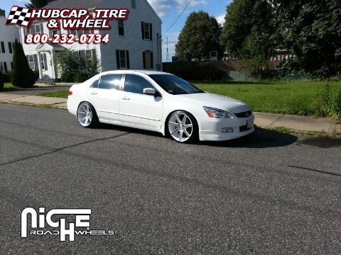 vehicle gallery/honda accord niche verona m151 20x9  Gloss White & Machined wheels and rims