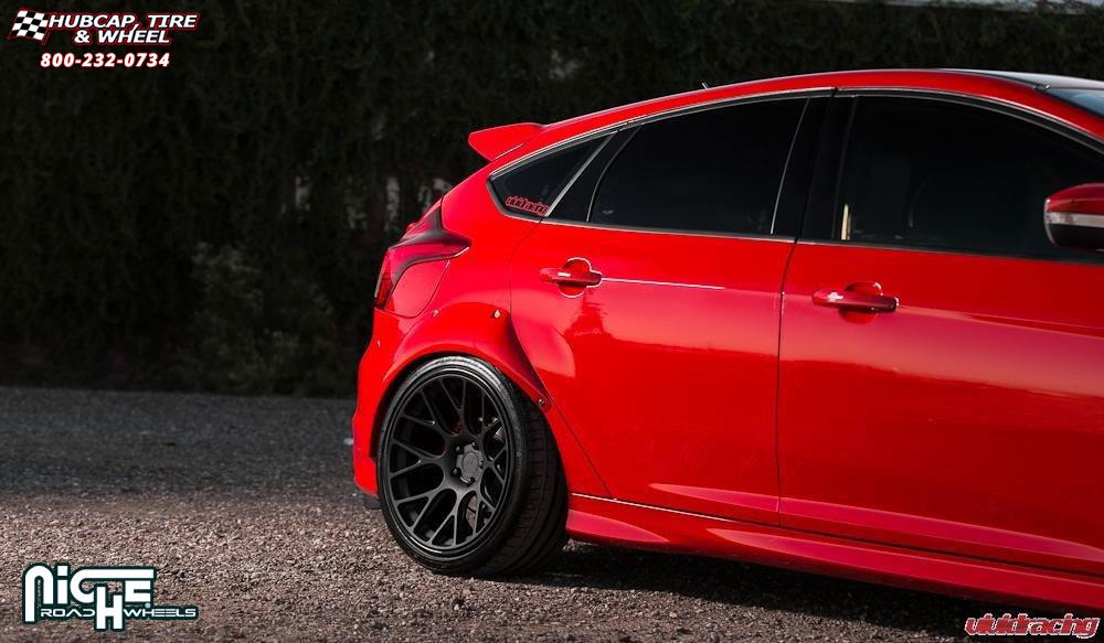 vehicle gallery/ford focus niche circuit 19x10  Triple dark tint, gloss clear, gloss black lip wheels and rims