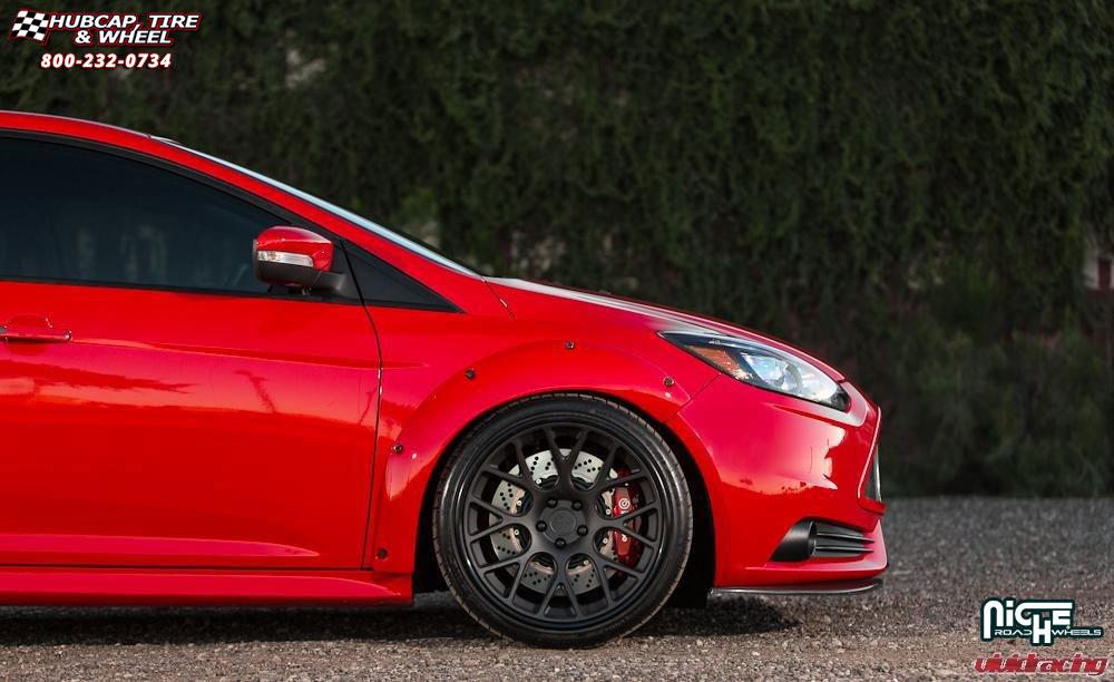 vehicle gallery/ford focus niche circuit 19x10  Triple dark tint, gloss clear, gloss black lip wheels and rims
