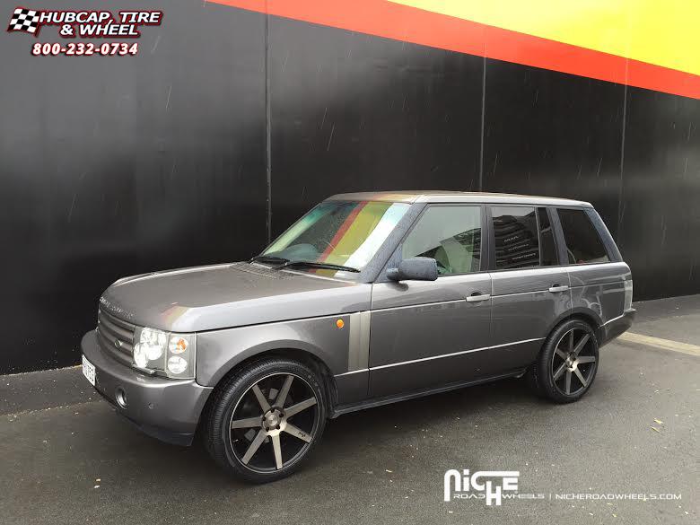 vehicle gallery/land rover range rover niche verona m150 Black & Machined with Dark Tint wheels and rims