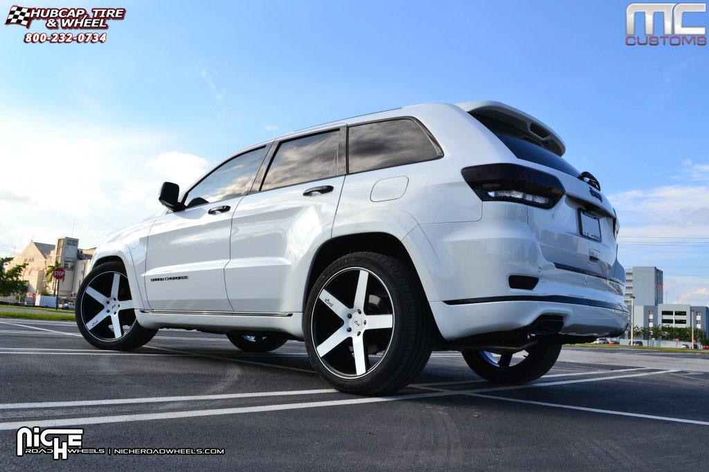 vehicle gallery/jeep grand cherokee niche milan m134  Black & Machined with Dark Tint wheels and rims