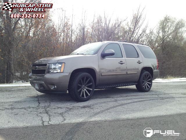 vehicle gallery/chevrolet tahoe dub shot calla s121  Black & Machined with Dark Tint wheels and rims