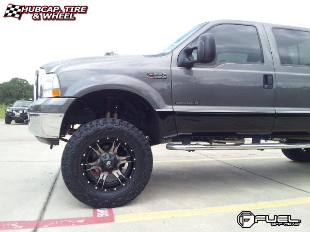 vehicle gallery/ford f 250 fuel driller d257 0X0  Black & Machined with Dark Tint wheels and rims