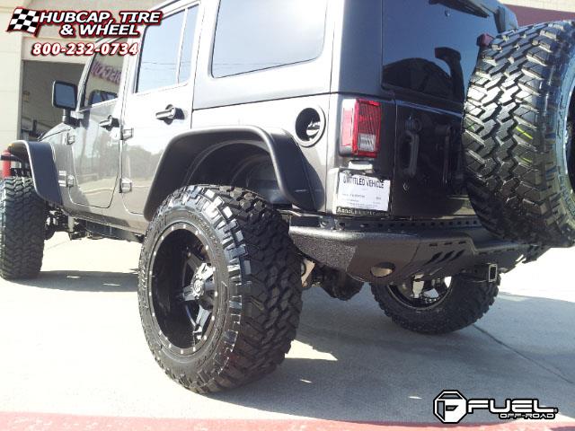 vehicle gallery/jeep wrangler fuel driller d256 0X0  Black & Milled wheels and rims