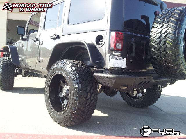 vehicle gallery/jeep wrangler fuel driller d256 0X0  Black & Milled wheels and rims