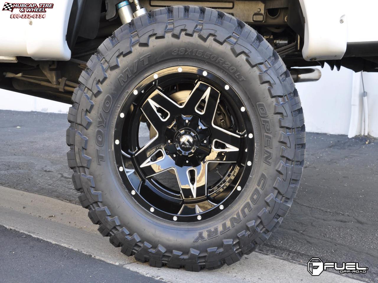 vehicle gallery/ford f 150 fuel full blown d554 20X12  Gloss Black Milled wheels and rims