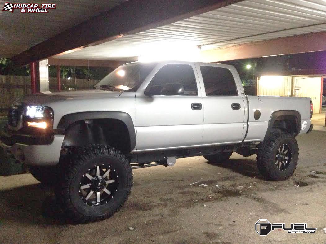 vehicle gallery/gmc sierra fuel maverick d537 0X0  Matte Black & Machined Face wheels and rims