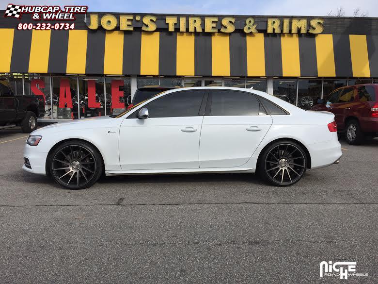 vehicle gallery/audi s4 niche surge m114  Black & Machined w/ Dark Tint wheels and rims