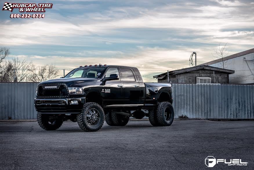 vehicle gallery/dodge ram fuel maverick dually front d538 0X0  Black & Milled wheels and rims