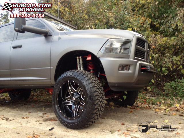 vehicle gallery/dodge ram fuel full blown d254 0X0  Gloss Black & Milled wheels and rims