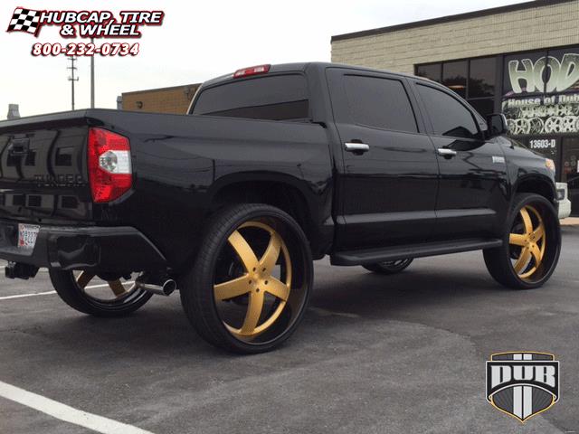 vehicle gallery/toyota tundra dub x84 baller  Brushed w/ rose gold tint, chrome lip wheels and rims