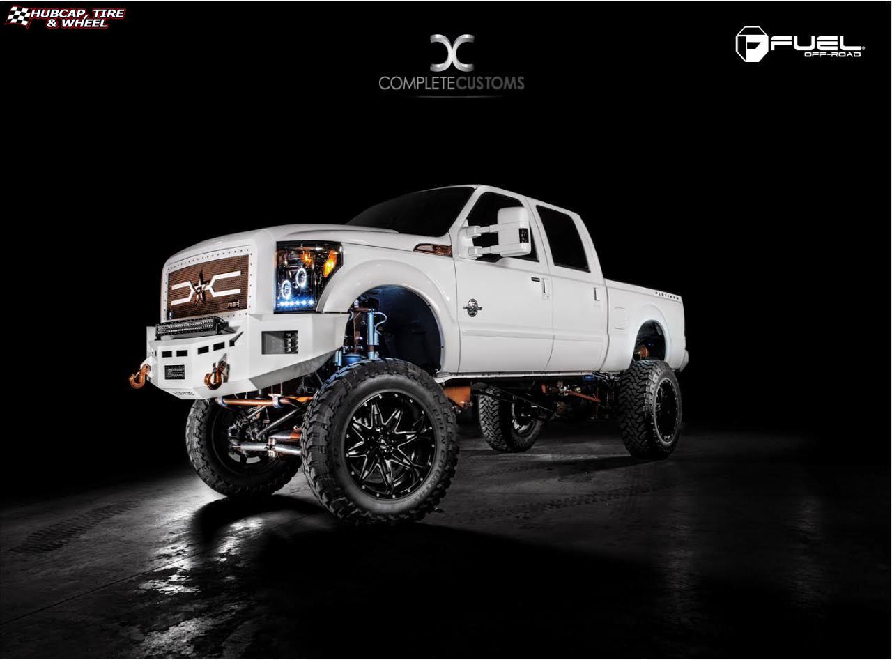 vehicle gallery/ford f 350 fuel lethal d267 0X0  Black & Milled | Gloss Black Lip wheels and rims