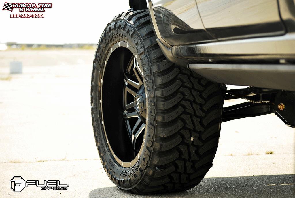 vehicle gallery/chevrolet silverado fuel lethal d567 22X11  Black & Milled wheels and rims