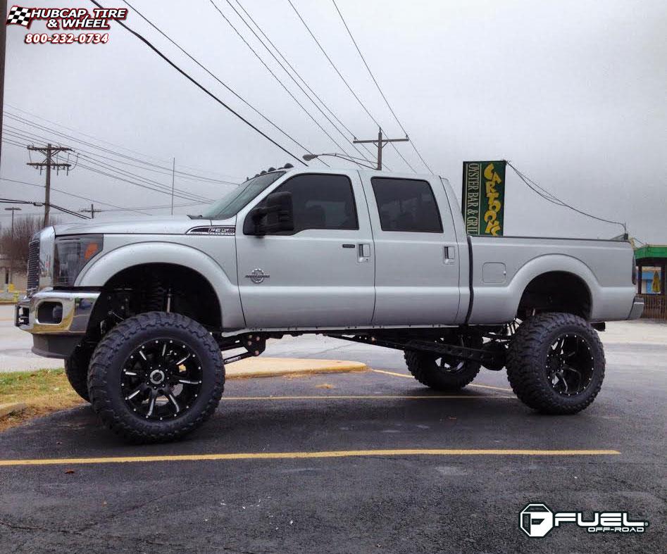 vehicle gallery/ford f 350 fuel nutz d251 0X0  Matte Black & Milled wheels and rims