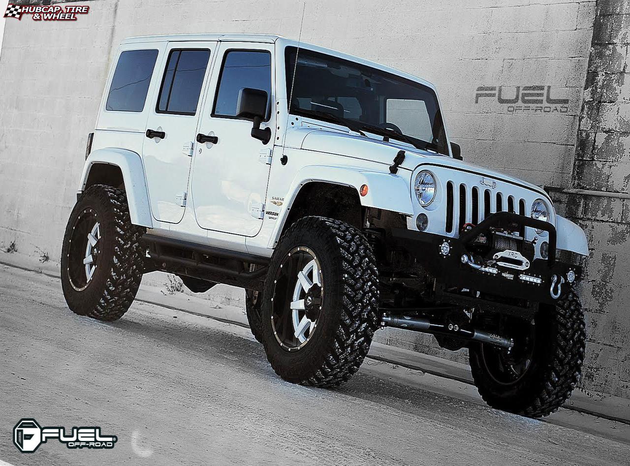 vehicle gallery/jeep wrangler fuel maverick d261 0X0  Black & Machined wheels and rims