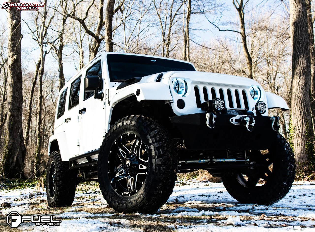 vehicle gallery/jeep wrangler fuel full blown d554 0X0  Gloss Black Milled wheels and rims