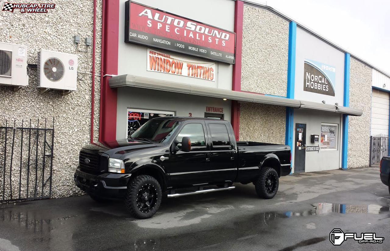 vehicle gallery/ford f 250 fuel driller d256 20X10  Black & Milled wheels and rims