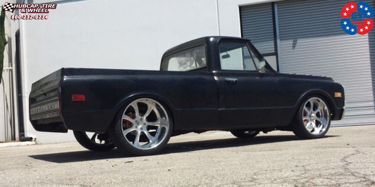 vehicle gallery/chevrolet c10 us mags el rey u459 22X9  Brushed Matte Clear | Polished Lip wheels and rims