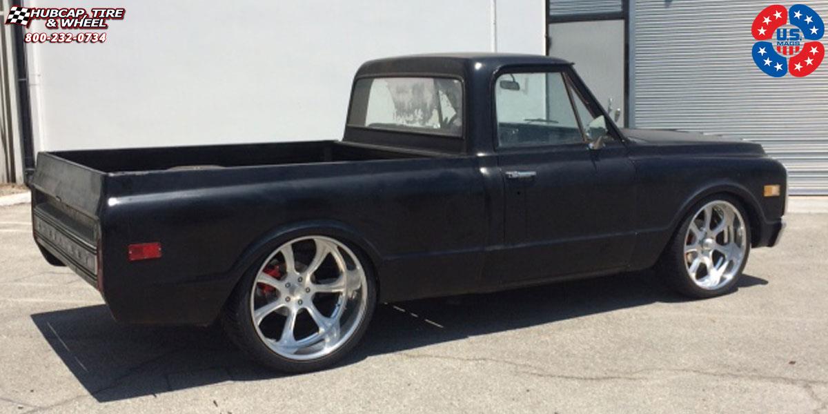 vehicle gallery/chevrolet c10 us mags el rey u459 22X9  Brushed Matte Clear | Polished Lip wheels and rims