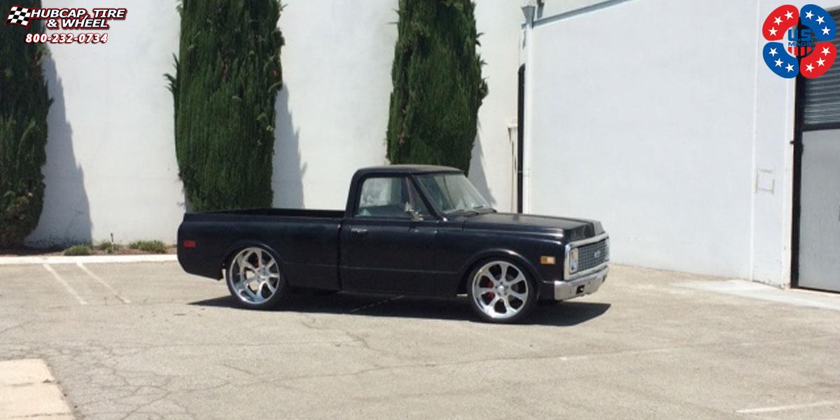 vehicle gallery/chevrolet c10 us mags el rey u459 22X9  Brushed Matte Clear | Polished Lip wheels and rims