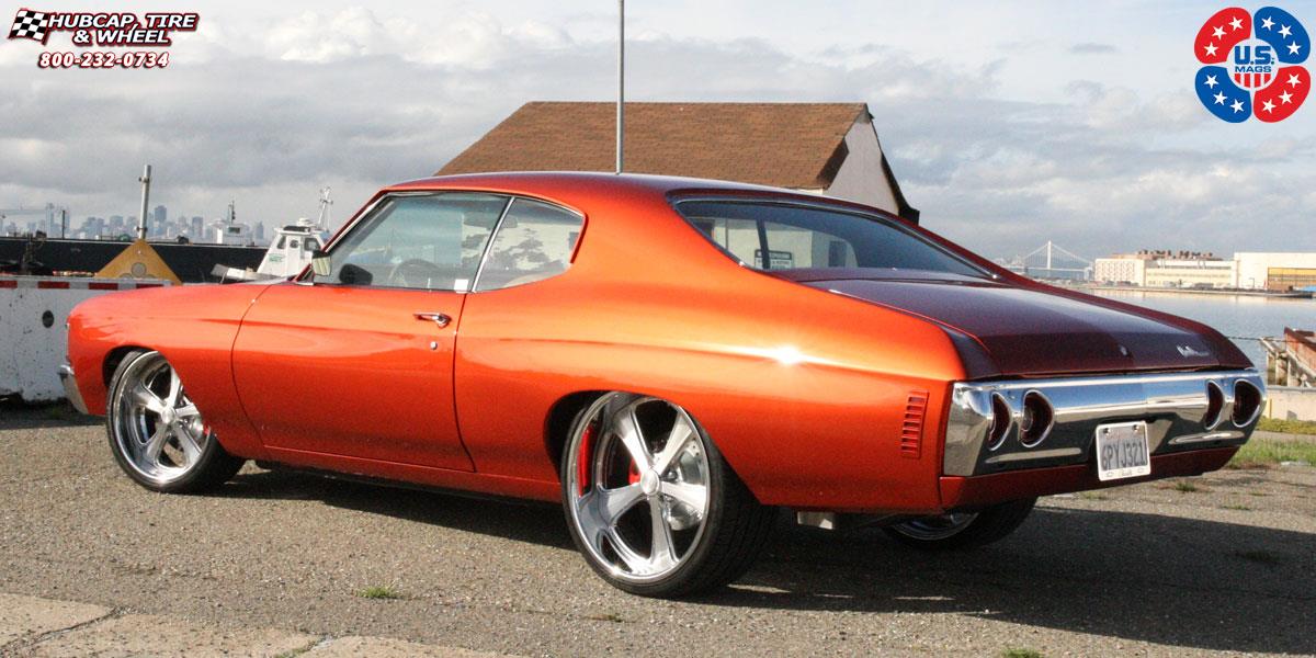 vehicle gallery/chevrolet chevelle us mags milner u514 concave 20X9  Polished wheels and rims