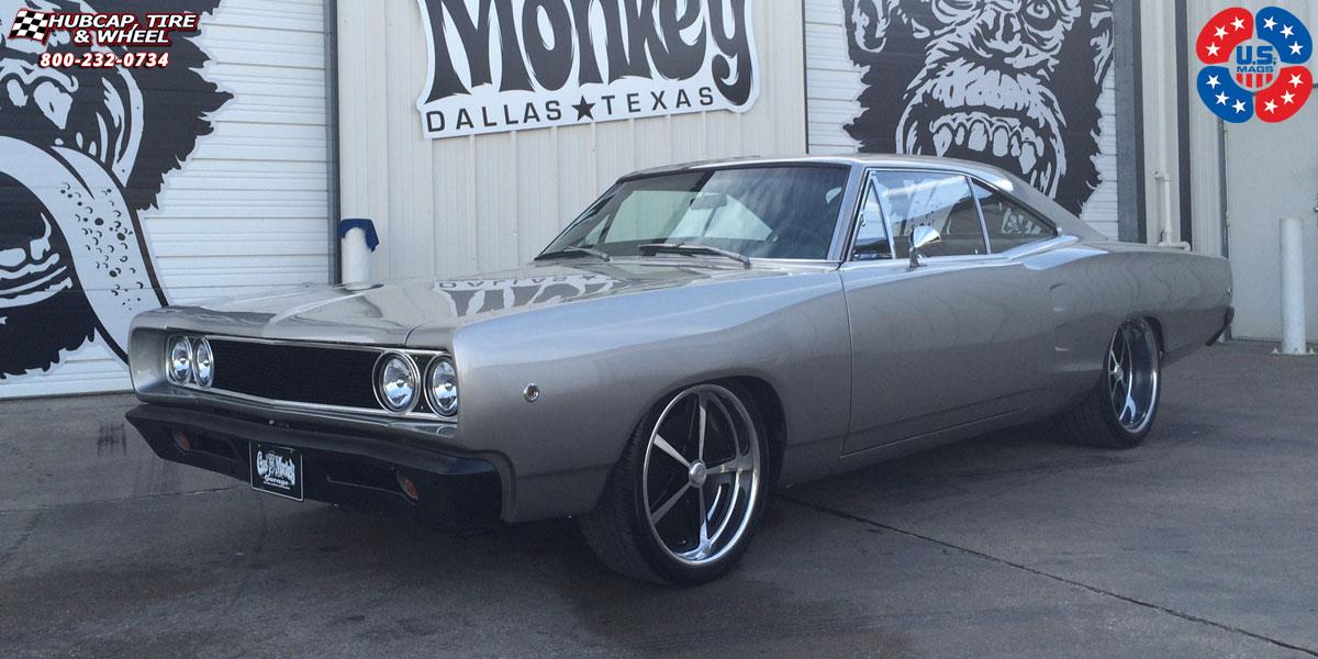 vehicle gallery/dodge coronet us mags mopar u439 19X8  Gloss Black | Hi Luster Polished wheels and rims