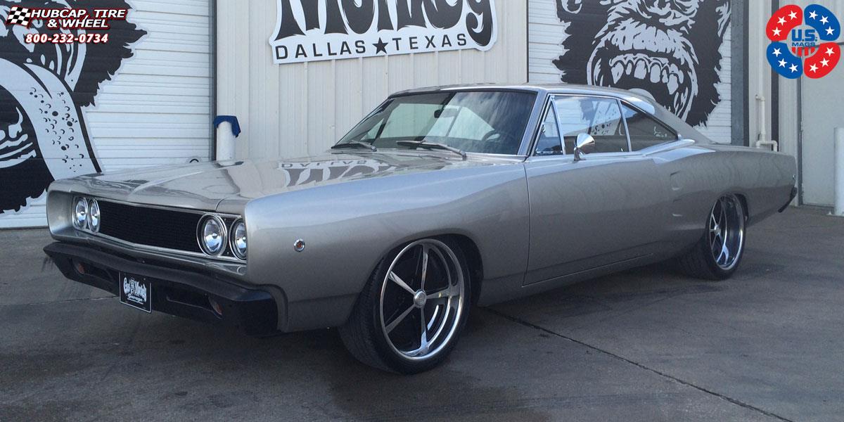 vehicle gallery/dodge coronet us mags mopar u439 19X8  Gloss Black | Hi Luster Polished wheels and rims