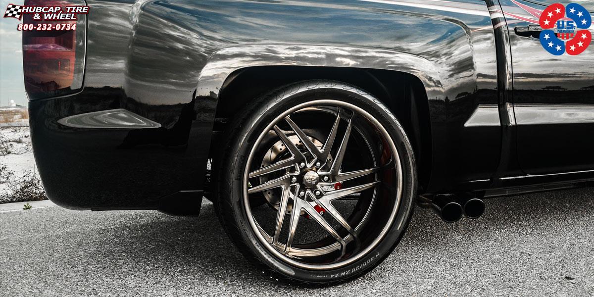 vehicle gallery/chevrolet silverado us mags nemesis 6 u464 24X9  Polished wheels and rims