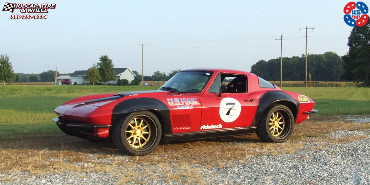 vehicle gallery/chevrolet corvette us mags pt.2 u702 18X11  Matte Gold Center | Matte Black Lip wheels and rims