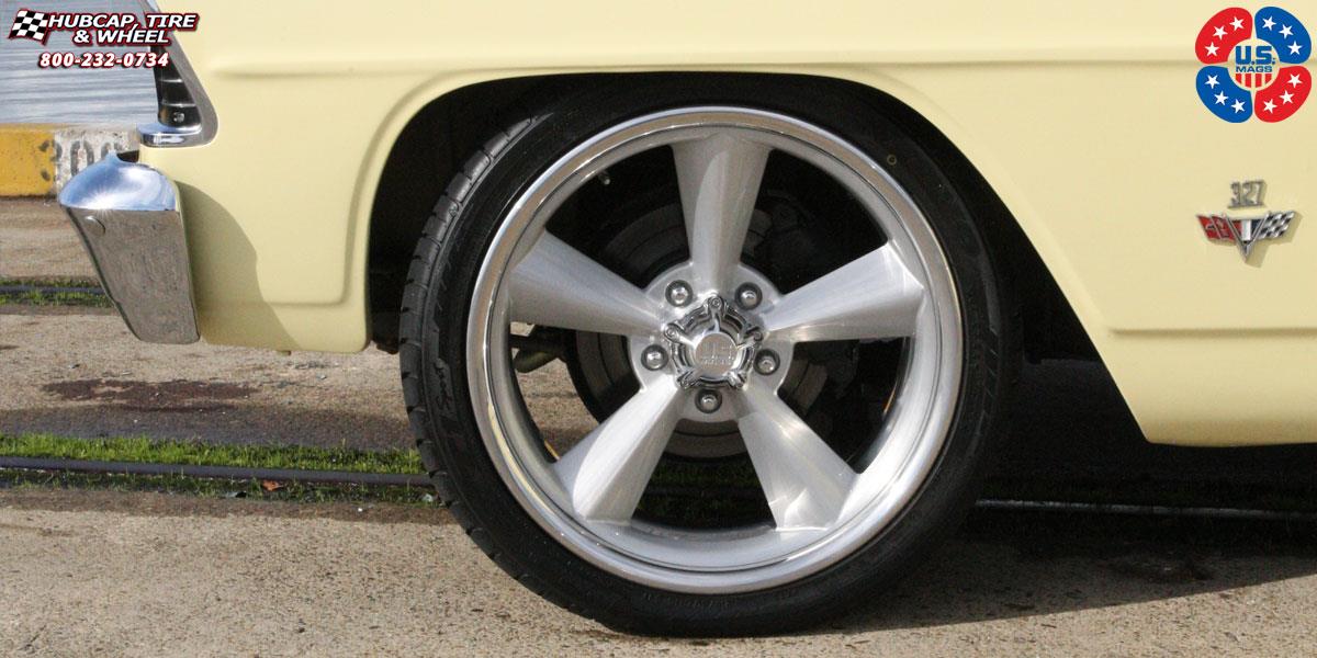 vehicle gallery/chevrolet nova ss us mags standard u205 18X7  Brushed w/Gloss Clear wheels and rims