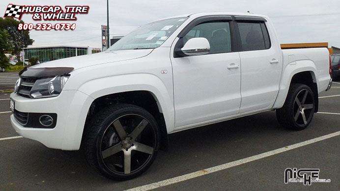 vehicle gallery/volkswagen amarok niche milan m134 suv  Black & Machined with Dark Tint wheels and rims
