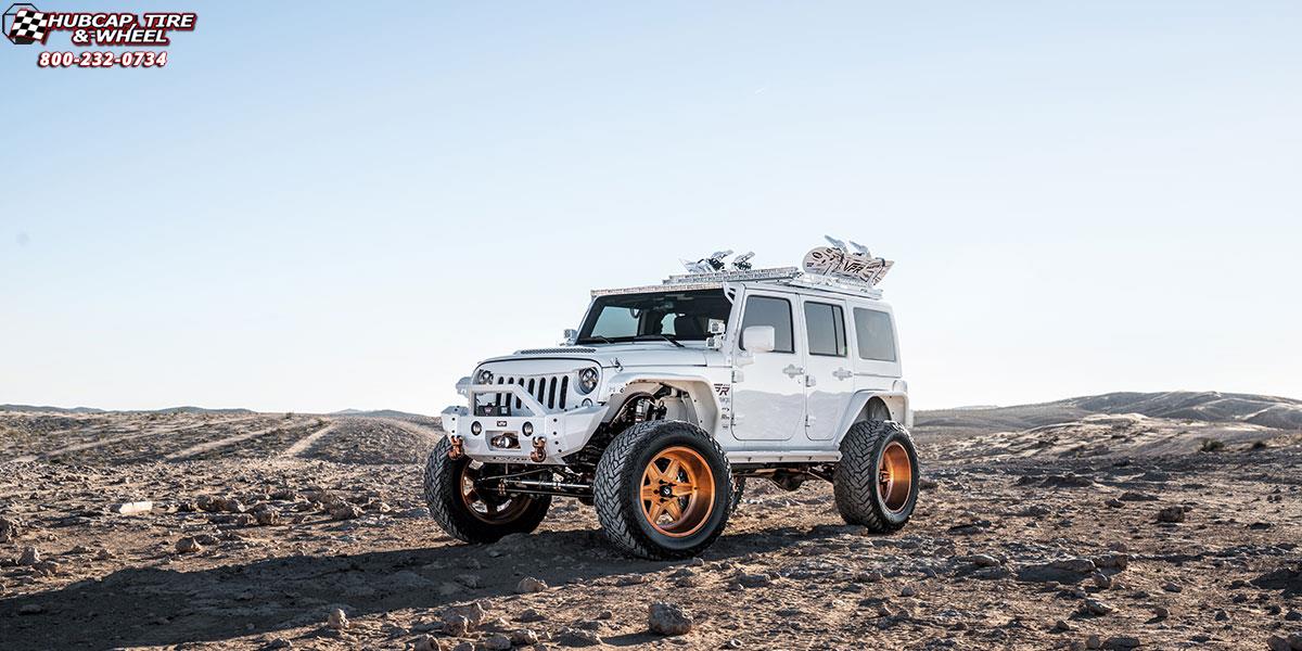 vehicle gallery/jeep wrangler fuel forged ff15 22X12  Brushed Gloss Transparent Copper wheels and rims