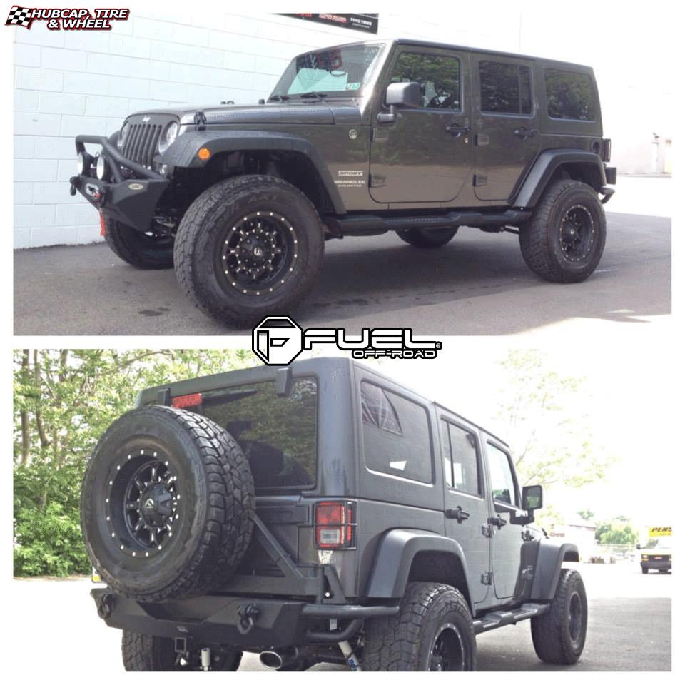 vehicle gallery/jeep wrangler fuel krank d517 0X0  Matte Black & Milled wheels and rims