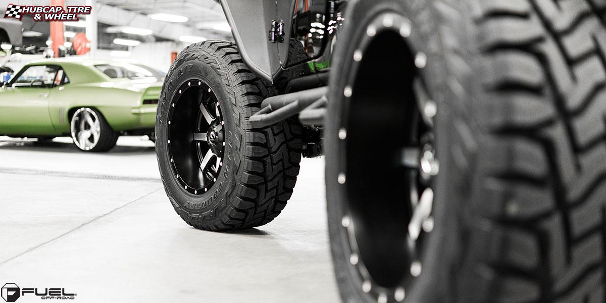 vehicle gallery/jeep wrangler fuel maverick d537 20X12  Matte Black & Machined Face wheels and rims